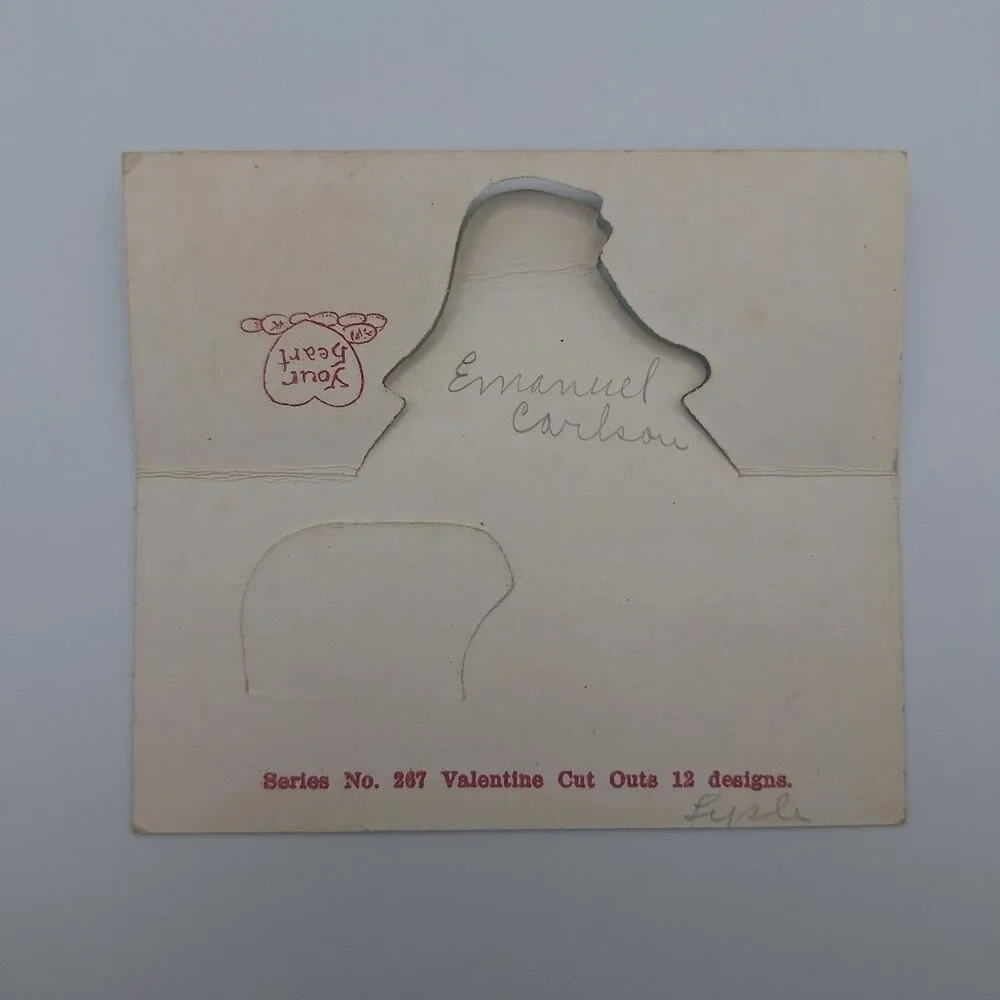 Vintage Valentine Cutout Card Boy In Hat Series 267 Dreamy Romantics Collectible